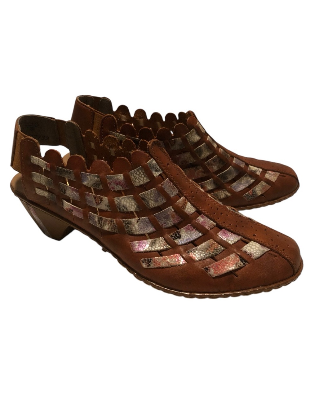 Reiker Sina 78 Leather Slingback Shoes Size 38 (US 7-7.5)